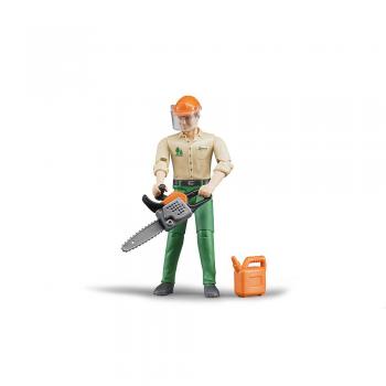 Bruder - figurina muncitor forestier cu accesorii