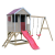 Casuta de gradina summer adventure house cu platforma cu loc pentru nisip, tobogan si leagan dublu (m29r), wendi toys