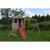 Casuta de gradina summer adventure house cu platforma cu loc pentru nisip, tobogan si leagan dublu (m29r), wendi toys