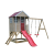 Casuta de gradina nordic adventure house cu platforma cu loc pentru nisip, tobogan si leagan dublu (m30r), wendi toys