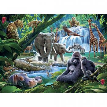 Puzzle animale din jungla, 100 piese