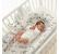 Suport de dormit babynest premium bumbac si catifea peony dreamland ecri by babysteps, 70x35 cm