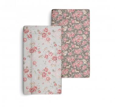 Saltea pentru masa de infasat bebe, impermeabila, fata dubla, peony dreamland by babysteps