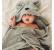 Prosop din fibra de bambus cu gluga si buzunar pentru bebelusi si copii, poncho teddy, grey, 73x58 cm