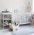 Masa infasat pentru bebelusi, lemn masiv, alb 76 x 44 x 86 cm, cu 2 rafturi de depozitare inalte, inclus saltea din spuma, husa detasabila bumbac, woodies, 40 x 70 cm