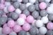 Piscina uscata cu 200 de bile (roz pastel, gri, alb) meowbaby   , 90x90x40 cm, gri