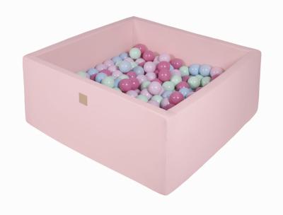 Piscina uscata cu 200 de bile (mint, baby blue, roz deschis, roz pastel) meowbaby   , 90x90x40 cm, roz deschis
