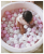 Piscina uscata cu 250 de bile (alb perlat, transparent, roz pastel) meowbaby   , amour, 90x40 cm, roz deschis