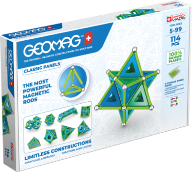 Geomag set magnetic 114 piese classic panels green line, 473