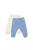 Set 2 pantalonasi cu botosei printed, babycosy, 50% modal+50% bumbac, ecru/lavanda (marime: 3-6 luni)