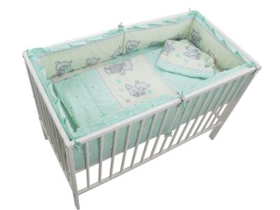 Lenjerie MyKids Teddy Toys Turquoise 4+1 Piese M1 120x60