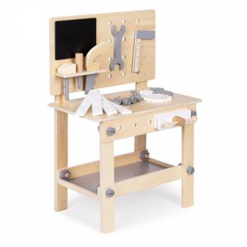 Banc de lucru din lemn cu accesorii pentru copii ecotoys w03d076e