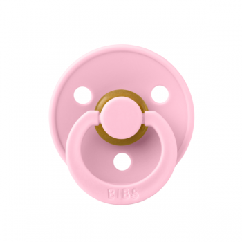 BIBS - Suzeta Colour Latex, tetina rotunda, 0 luni +-Baby Pink