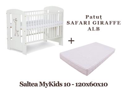 Patut KLUPS Safari Giraffe Alb + Saltea MyKids 10