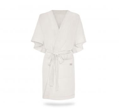 Halat   kimono pentru gravide si mamici, vascoza si in, marime universala, alb