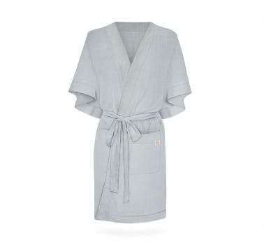 Halat   kimono pentru gravide si mamici, vascoza si in, marime universala, gri puf
