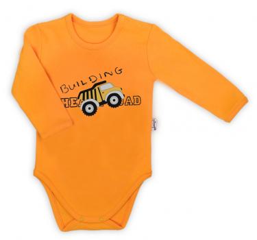 Body cu maneca lunga (181099) colectia "big trucks" galben marimea 92