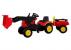 Tractor excavator herman, cu remorca si pedale pentru copii, 165x42x50 cm, leantoys, 5227