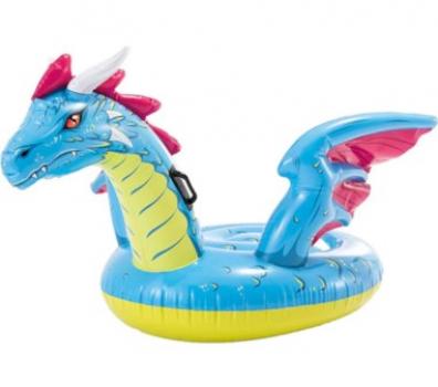 Saltea gonflabila pentru copii, in forma de dragon, intex ride-on, 201 x191 cm