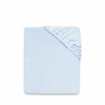 Miminu - cearceaf cu elastic, pentru pat 160x80 cm, din terry, material certificat oeko tex standard 100, light blue