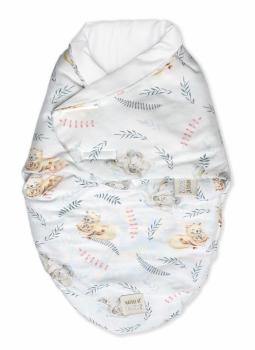 Sistem de infasare bambus, inchidere velcro, baby swaddle, safari + cadou rucsacel