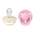 BIBS - Set 2 suzete De Lux Silicon, tetina rotunda, marime universala-Ivory/Baby Pink