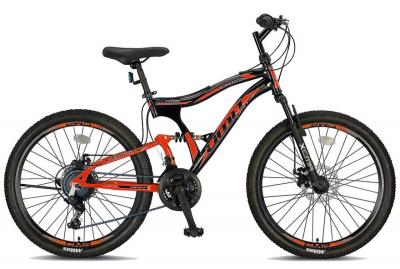 Bicicleta mtb-fs 24   umit albatros 2d, frane disc, negru portocaliu