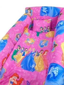 Lenjerie de pat bebelusi cn 120x60 cm cu aparatori maxi deseda prințese din poveste