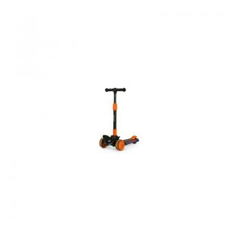 Lionelo - trotineta timy, copii, pliabila, pana la 50 kg, cu design ergonomic, cu lumini led, 26,5 x 60 x 64-76 cm, 3 ani+, portocaliu/negru