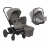 Joie - Carucior pentru copii multifunctional 3 in 1 Chrome Foggy Gray  (Carucior Chrome Foggy Gray + Landou Chrome Foggy Gray + scoica i-Snug Gray Flannel)