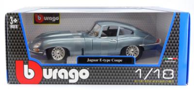 Macheta bburago jaguar e cup 1:18, albastru argintiu