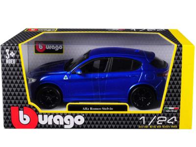 Macheta masinuta bburago 1/24, alfa romeo stelvio albastru, 21086