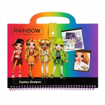 Set de colorat Rainbow High cu coperte tari stickere si accesorii