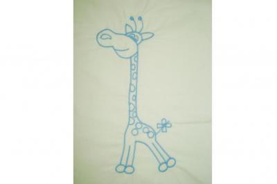 Lenjerie Mykids Cu Broderie Giraffe Albastru 4 Piese 120x60