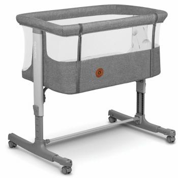 Lionelo - patut co-sleeper 3 in 1, aurora, cu leganare si setare unghiulara, include saltea cu densitate t25 si geanta transport, reglabil in 5 pozitii pe inaltime, pana la 9 kg, 0 luni+, 85x60x66 cm, conform cu en 1130:2019+ac:2020, en 16890:2, gri