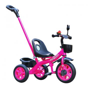 Tricicleta cu pedale pentru copii 2-5 ani, Maner parental, Roz