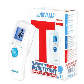 Termometru non-contact Novama White T1S, memorie pentru 30 de masuratori, iluminare ecran, mod...