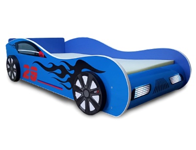 Pat in forma de masina, Blue Car, 180x80 cm