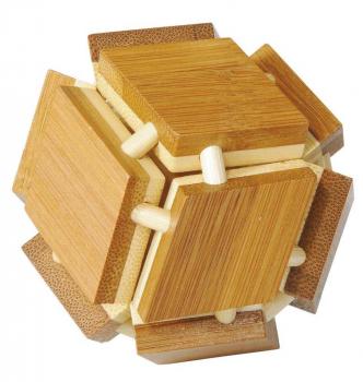 Joc logic iq din lemn bambus 3d magic box