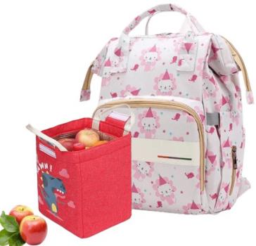 Geanta pentru mamici z (alb/roz) set