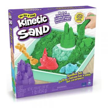 Kinetic sand, set cutie cu nisip verde, spm 20143455