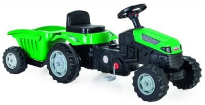 Tractor pilsan cu pedale si remorca verde, pils07 316 verde