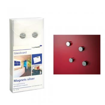 Legamaster Set 6 magneti pentru tabla din sticla culoare gri