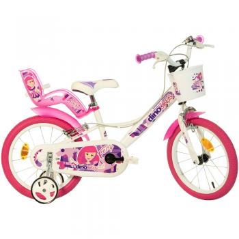 Bicicleta copii Dino Bikes 16` Fairy alb si roz