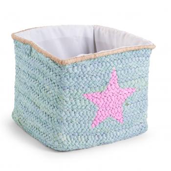 Cos de jucarii impletit 30X33X33cm MINT STAR & CLOUD