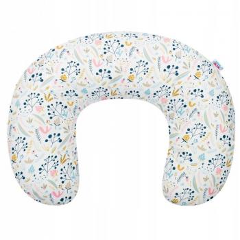 Perna alaptare, new baby, cranberries, cu husa detasabila, din bumbac, 125x16 cm, multicolor