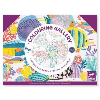 Mapa cu 3 postere de colorat motive japoneze, djeco