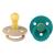 BIBS - Set 2 suzete Colour Latex, tetina rotunda, 6 luni +-Scuba/Taupe