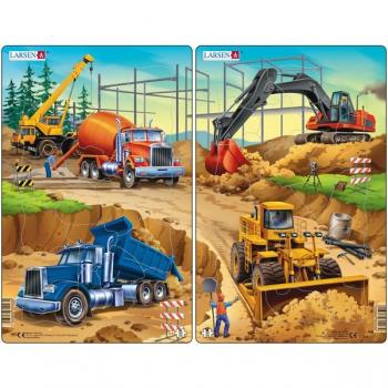 Set 2 Puzzle-uri Santier de Constructii, 20 piese Larsen LRU4