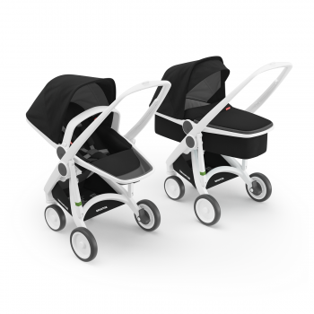 Carucior 2 in 1, greentom, 100% ecologic, white black